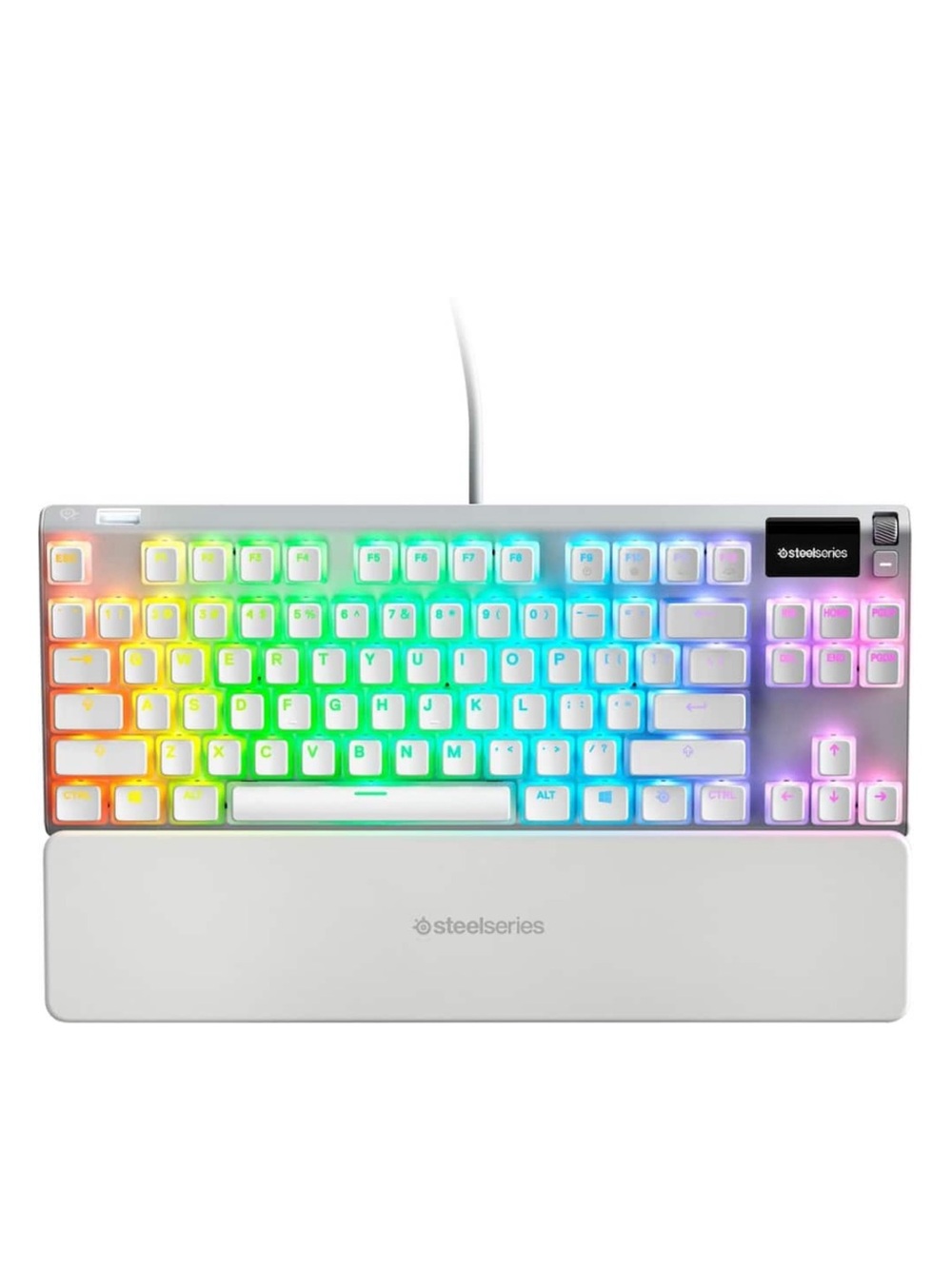 SteelSeries White Mechanical Keyboard with Detachable Wrist Rest